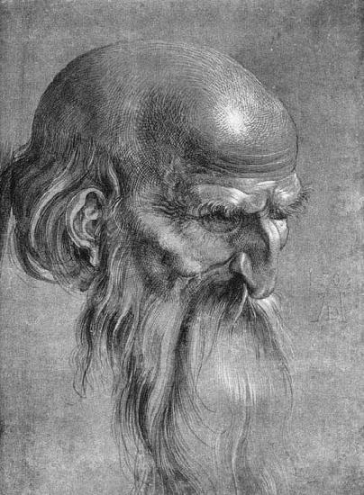 Head of an Apostle Looking Downward, Albrecht Durer